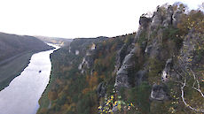 Elbe river valley with sand stone rocks