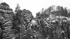 Bastei bridge in winter