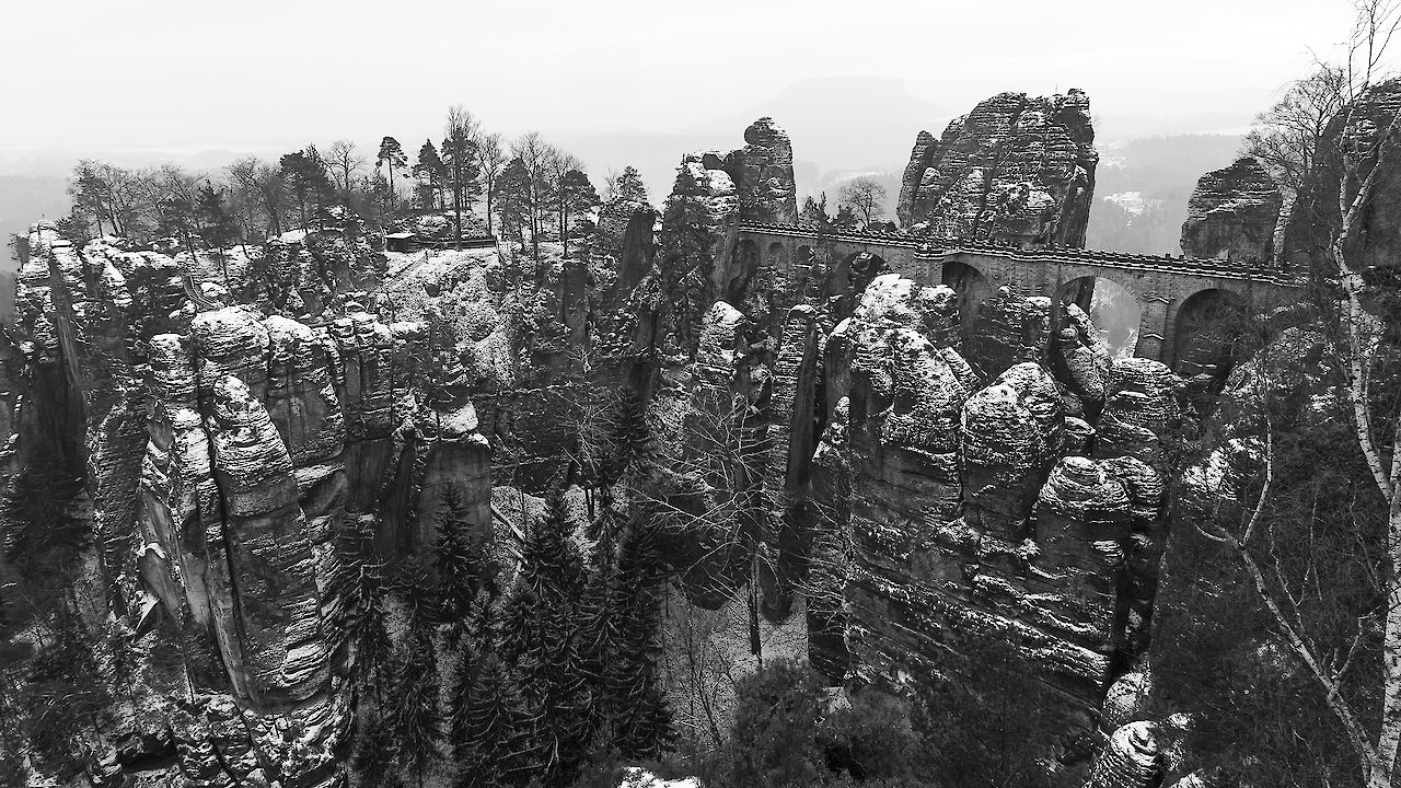 Basteibrücke im Winter