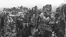 Bastei bridge in winter