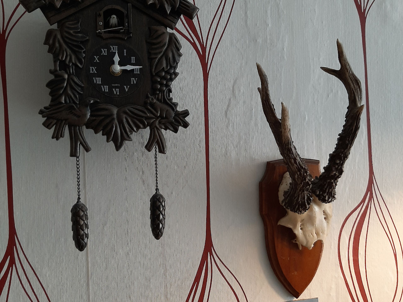 Detalle de la pared de la habitación doble burguesa