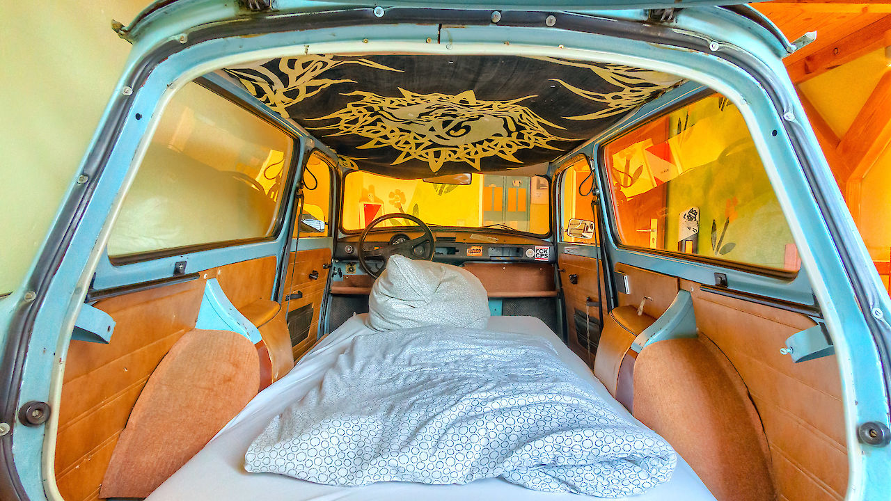 Trabbi Doppelzimmer Detail unteres Bett